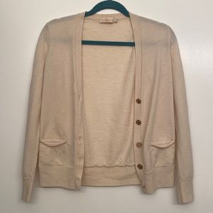 Cream Tory Burch Knit Cardigan